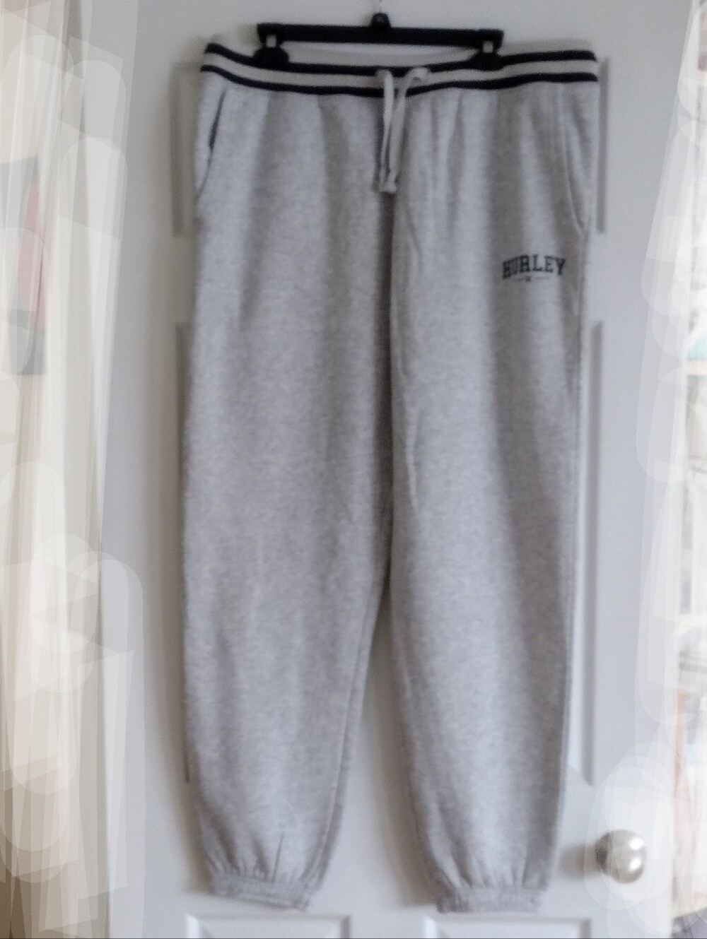Hurley Grey Drawstring Dad Jogger Sweatpants